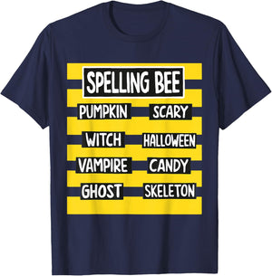 Funny Pun Halloween Costume for Teachers spelling bee T-Shirt - T-Shirt | Navy