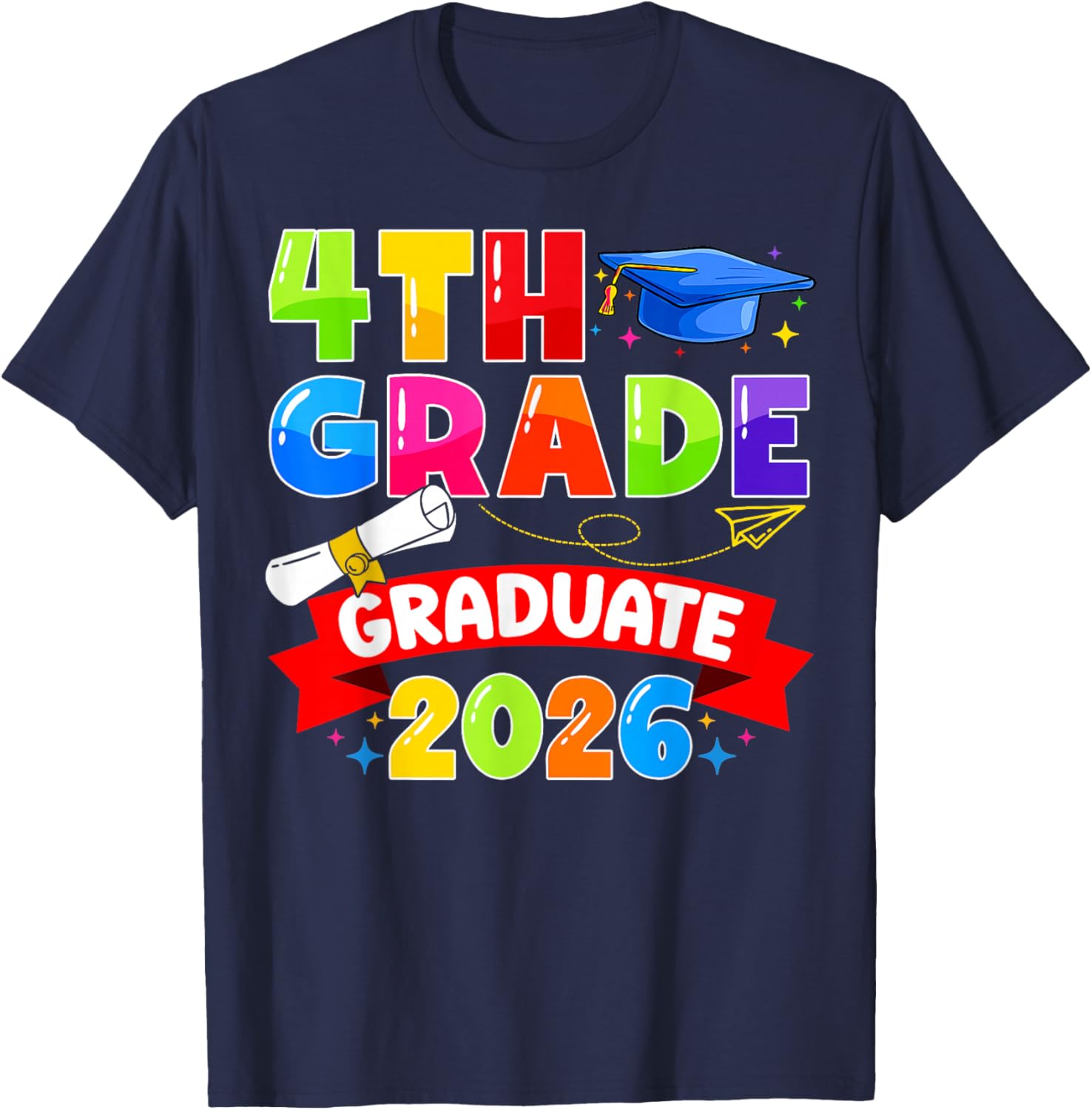 4th Grade Graduate 2026 Elementary Graduation Class of 2026 T-Shirt - T-Shirt | Navy