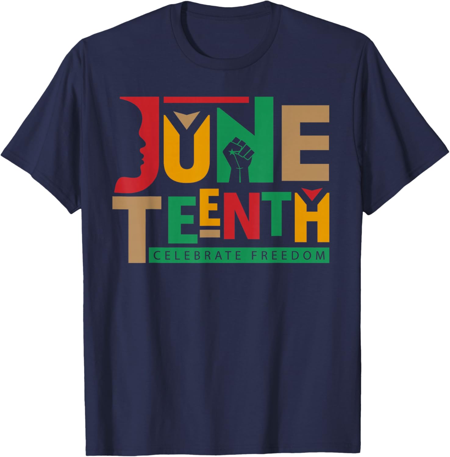 Celebrate Freedoom Juneteenth 1865 African Celebration T-Shirt - T-Shirt | Navy