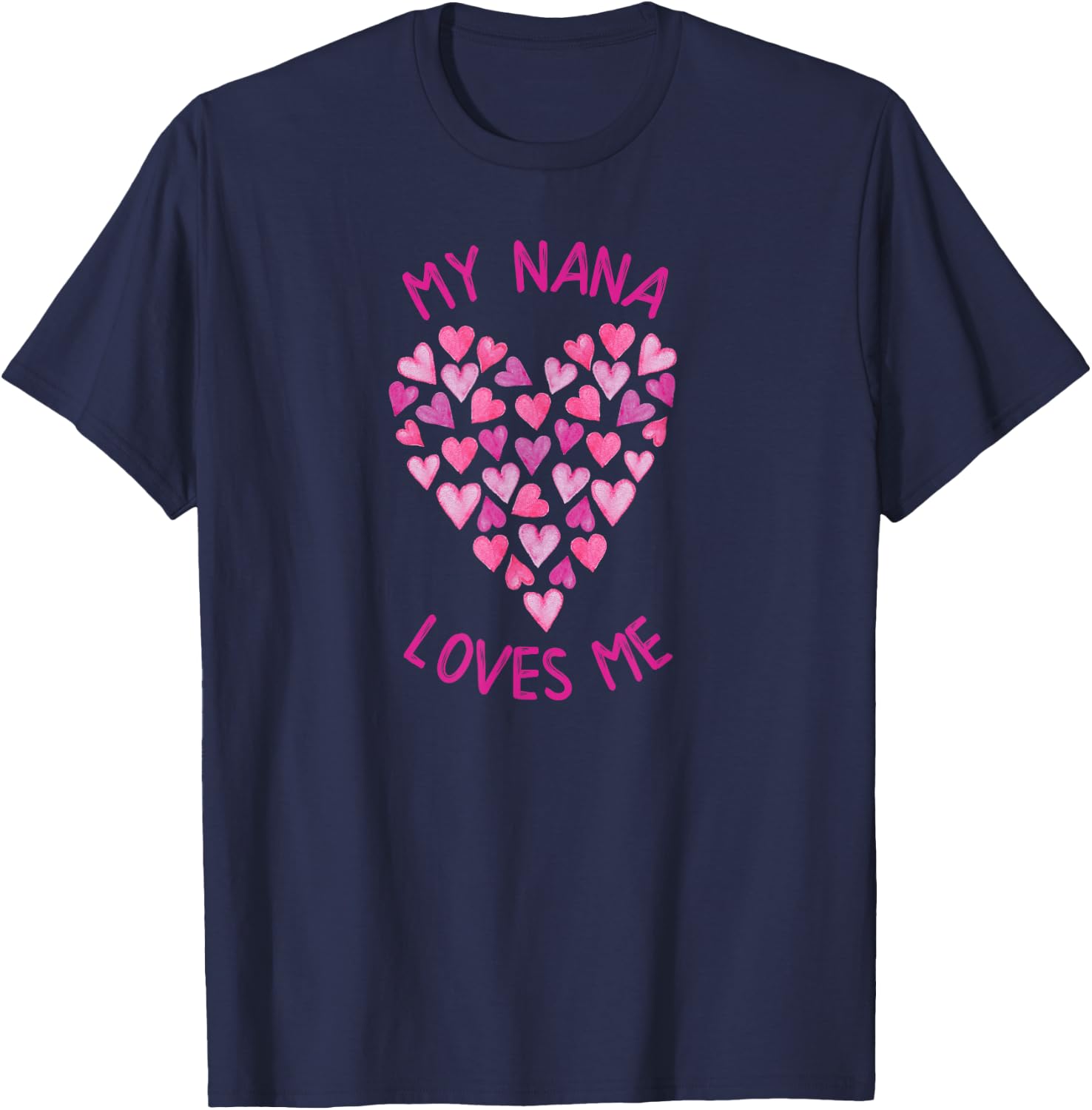 My Nana Loves Me Valentine Hearts for Girls T-Shirt - T-Shirt | Navy