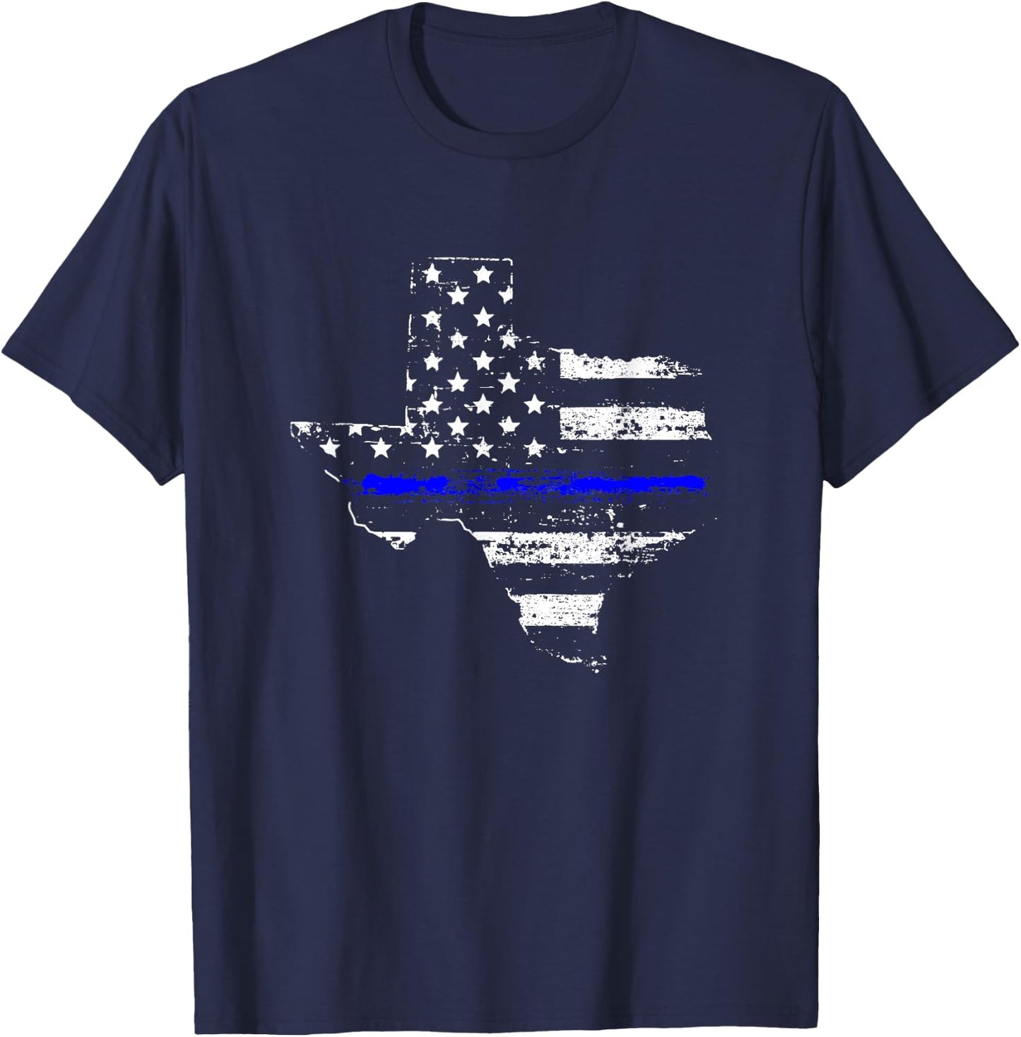 Texas Back the Blue Support Thin Blue Line T-Shirt - T-Shirt | Navy