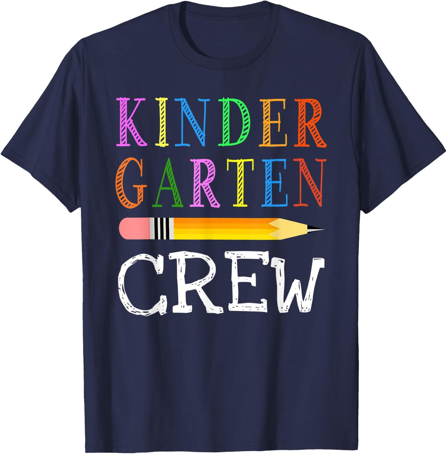 1st Day Of Kindergarten Kinder Crew Back To School Teacher T-Shirt - T-Shirt | Navy