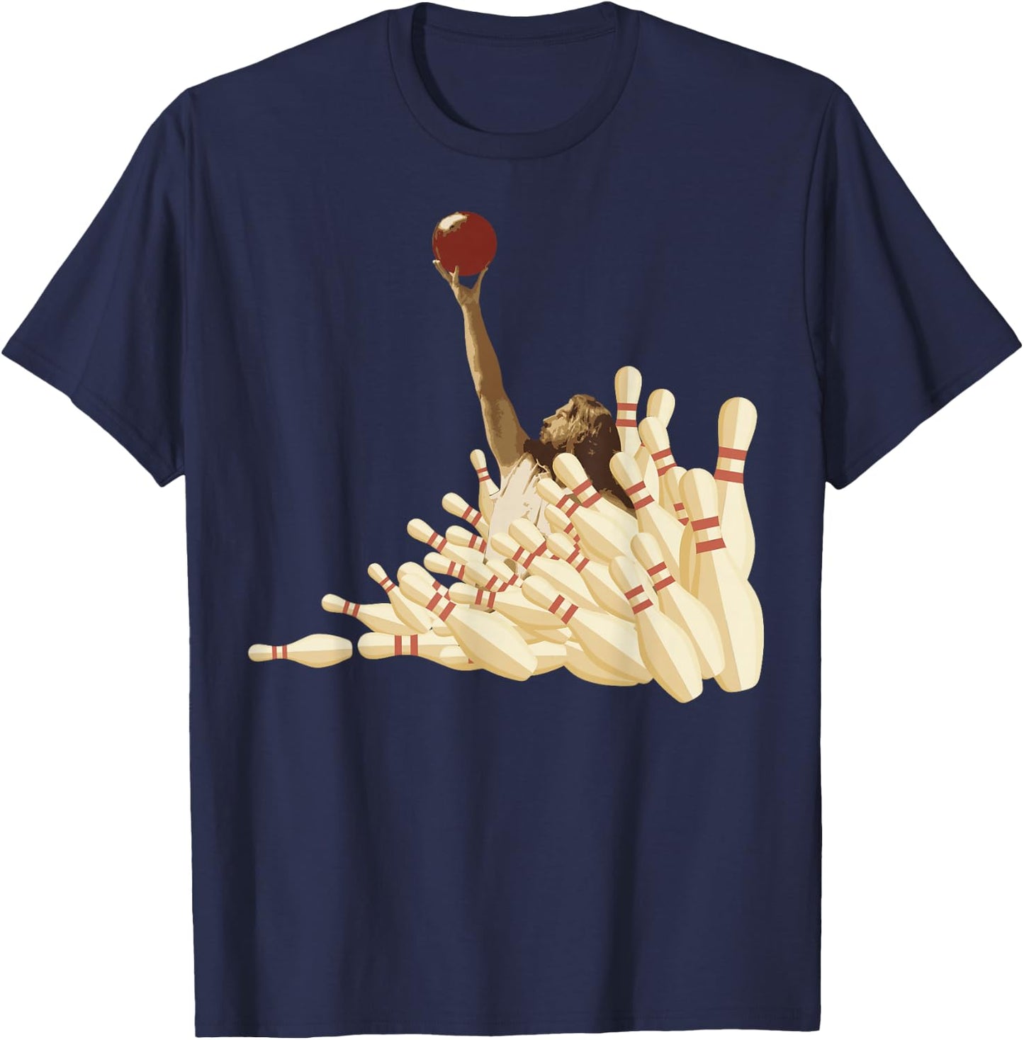 The Big Lebowski Bowling Pins Portrait T-Shirt - T-Shirt | Navy