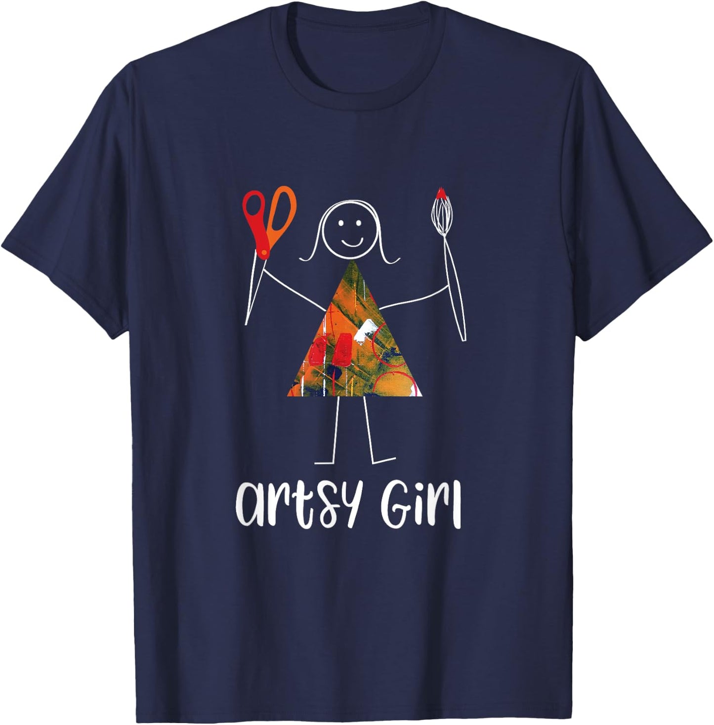 Funny Artsy Girl, Women Artists T-Shirt - T-Shirt | Navy