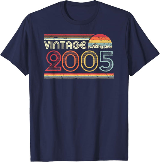2005 Vintage Shirt, Birthday Gift . Retro Style T-Shirt - T-Shirt | Navy