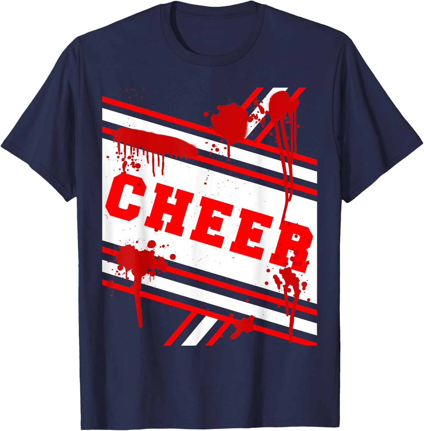 Scary Cheerleader Costume Shirt Halloween Cheer Team T-Shirt - T-Shirt | Navy