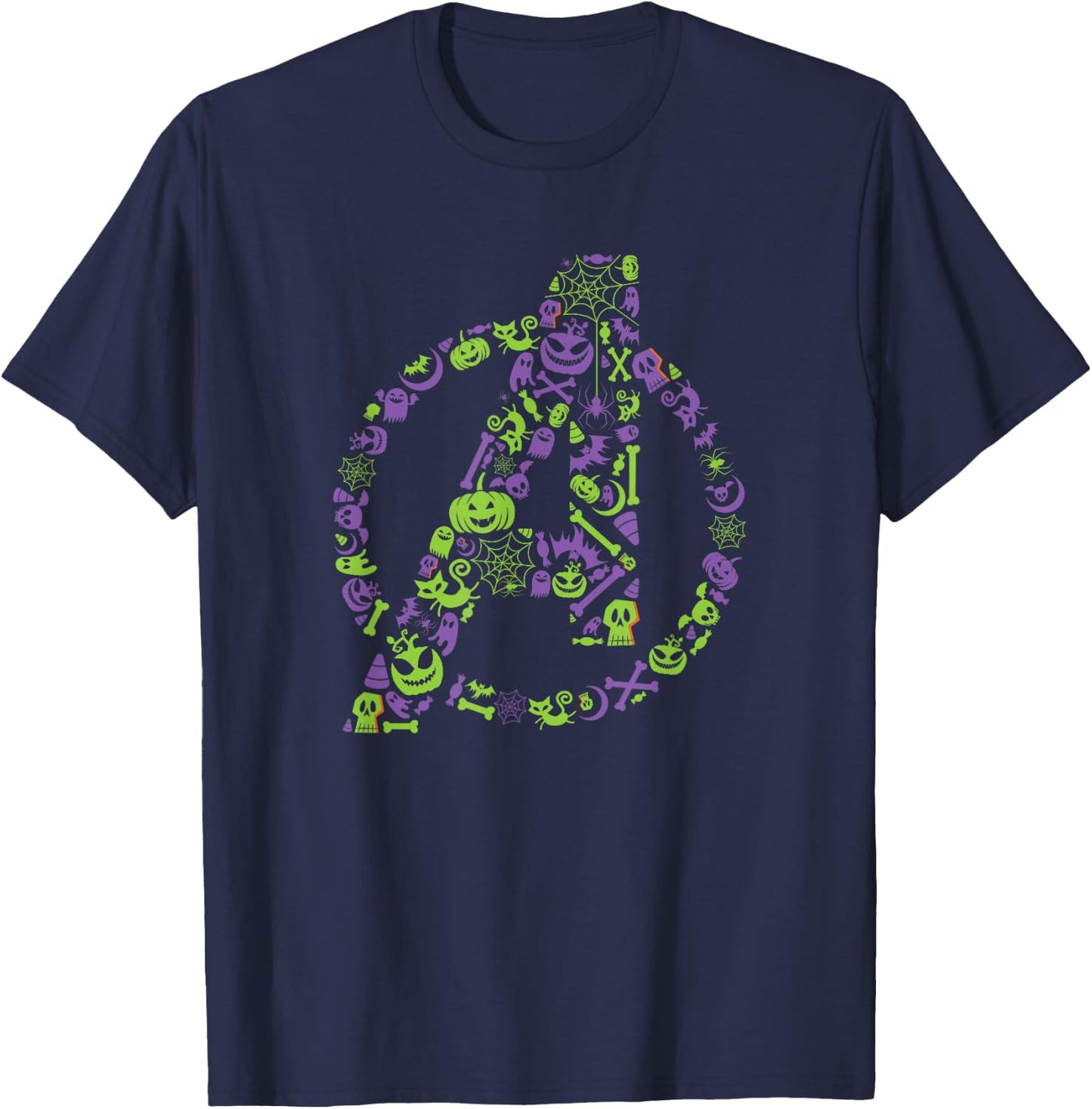 Marvel Avengers Logo Spooky Halloween T-Shirt - T-Shirt | Navy