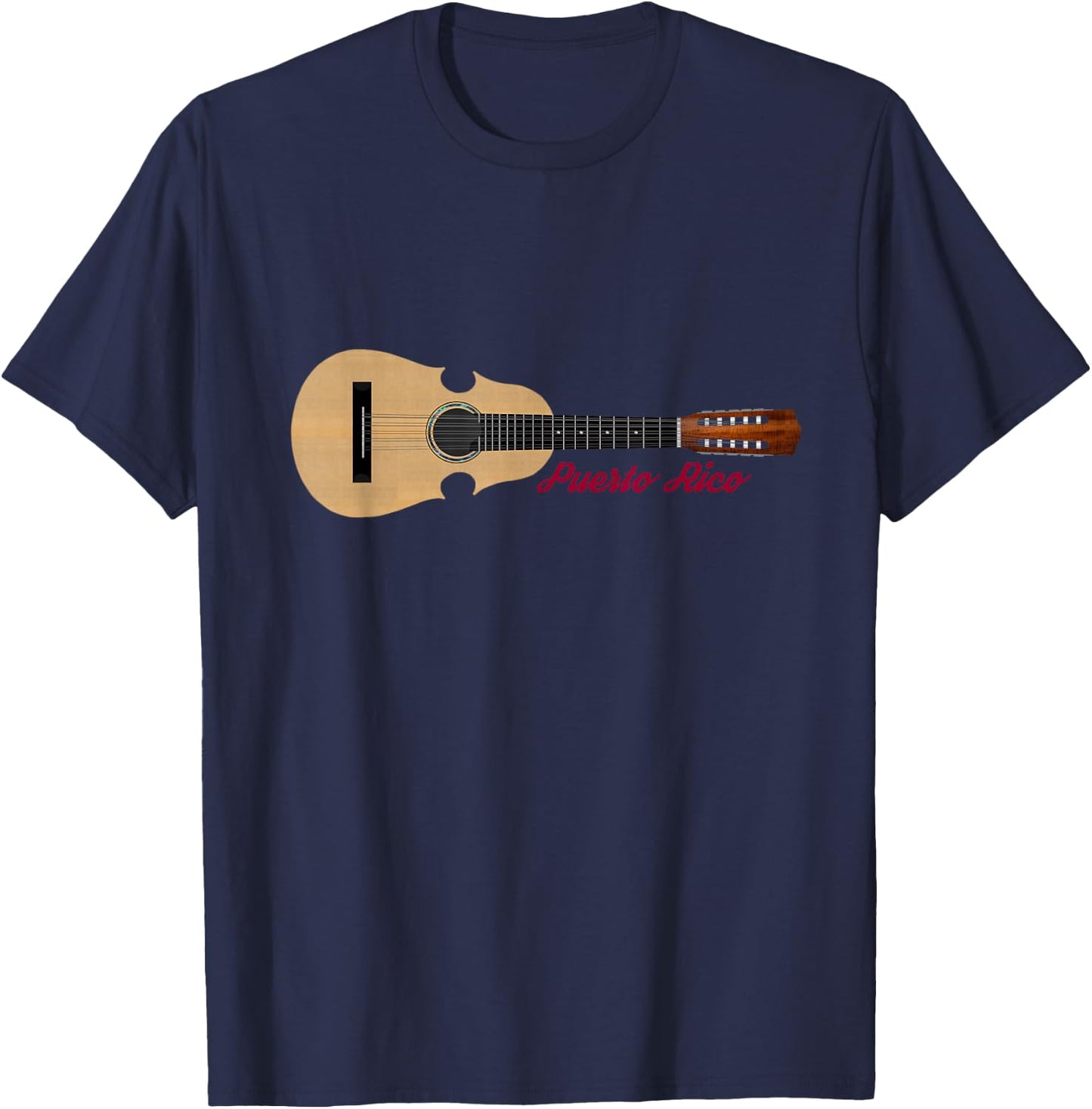 Cuatro Puertorriqueno with Puerto Rico by 4Jibaro T-Shirt - T-Shirt | Navy