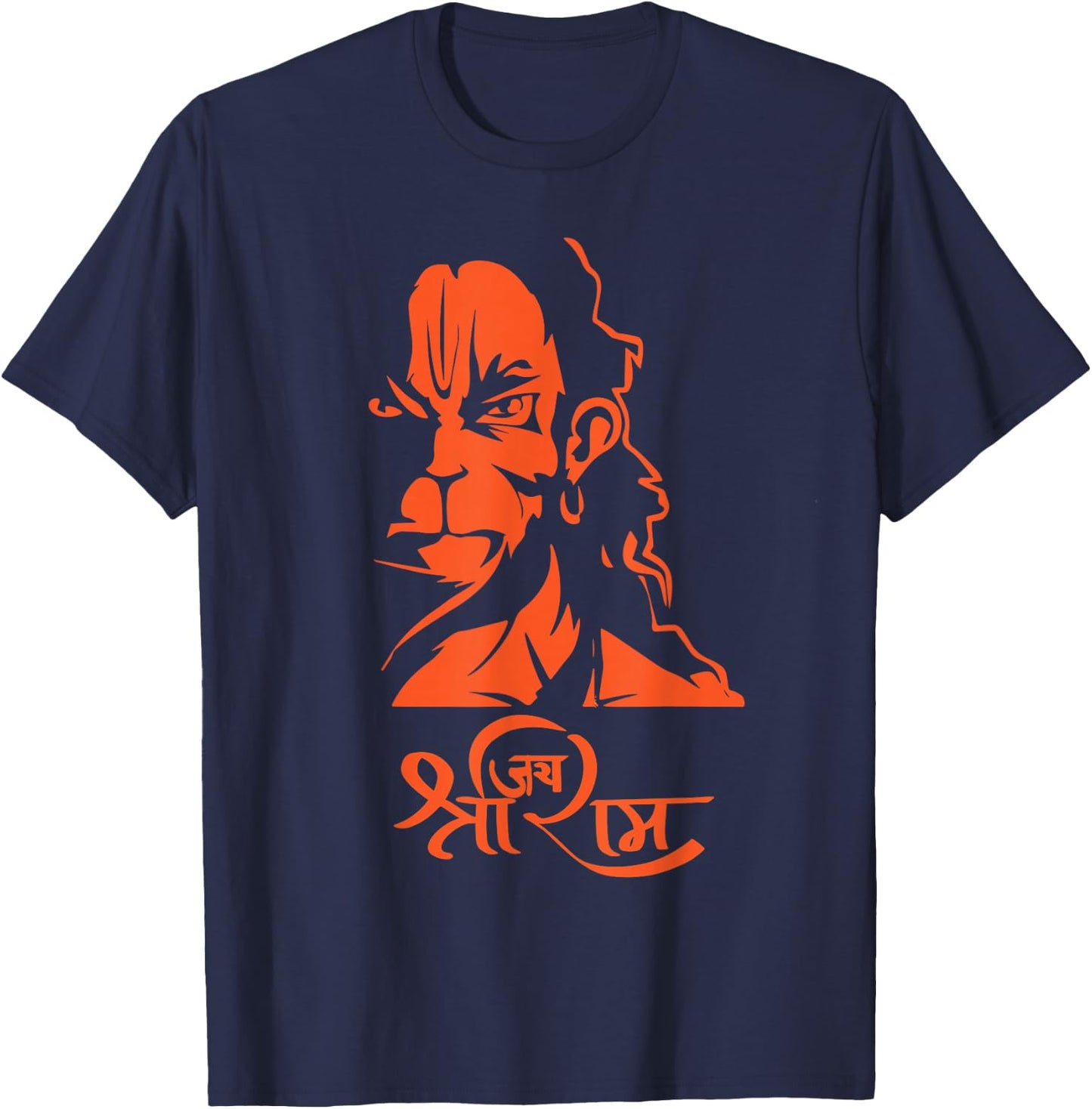Hanuman Hindu God Jai Shri Ram T-Shirt - T-Shirt | Navy