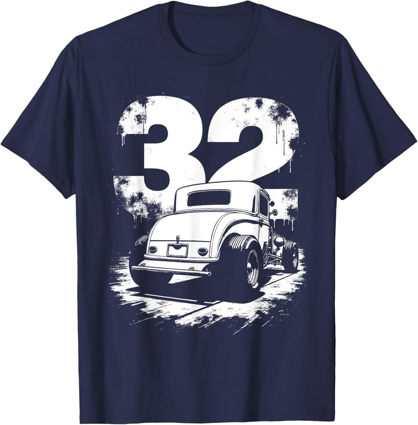 1932 American Classic 3 Window Deuce Coupe Hot Rod T-Shirt - T-Shirt | Navy