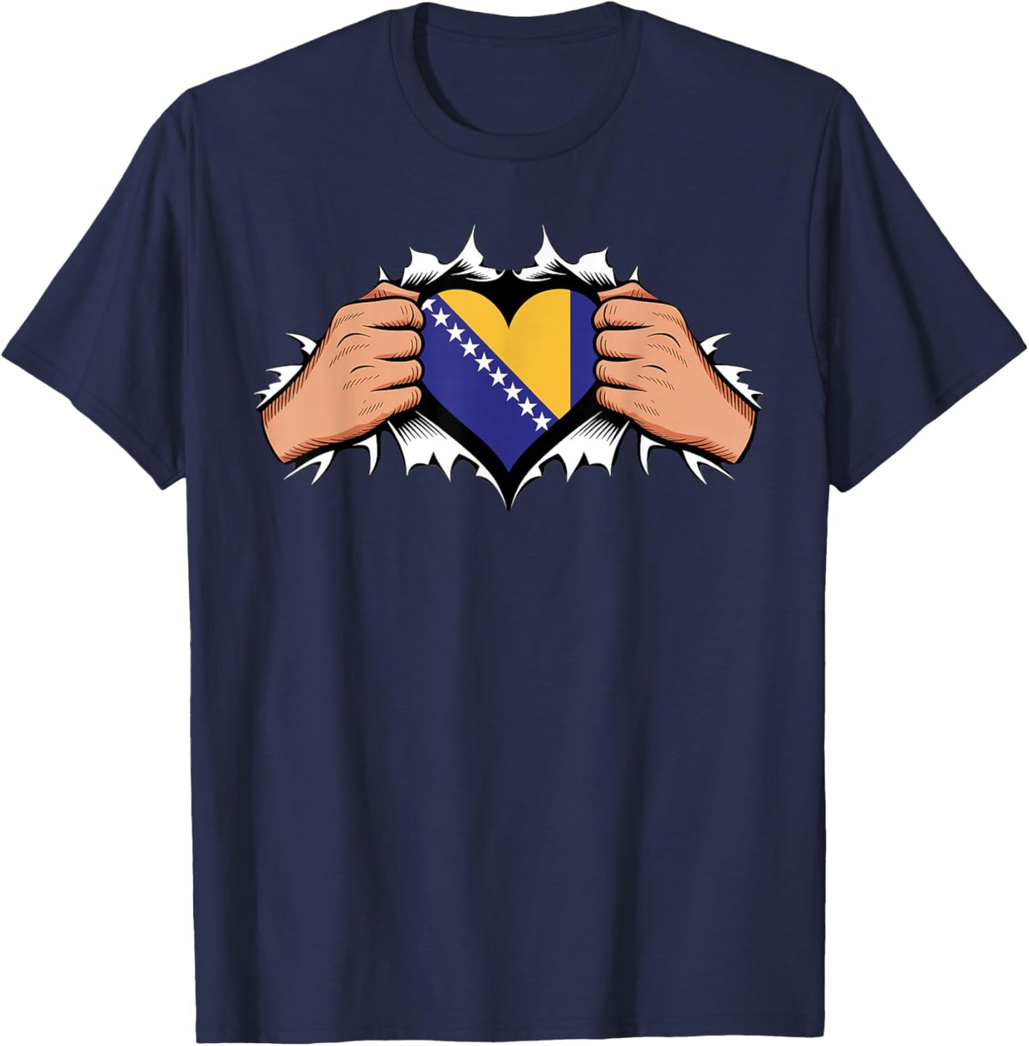 Bosnia and Herzegovina Roots Bosnian Flag T-Shirt - T-Shirt | Navy
