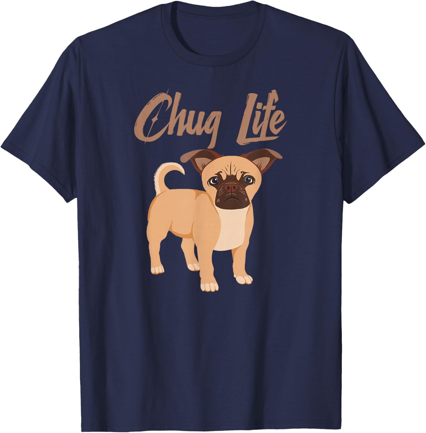 Chug Life Funny Dog Cute Chugs Shirt T-Shirt - T-Shirt | Navy