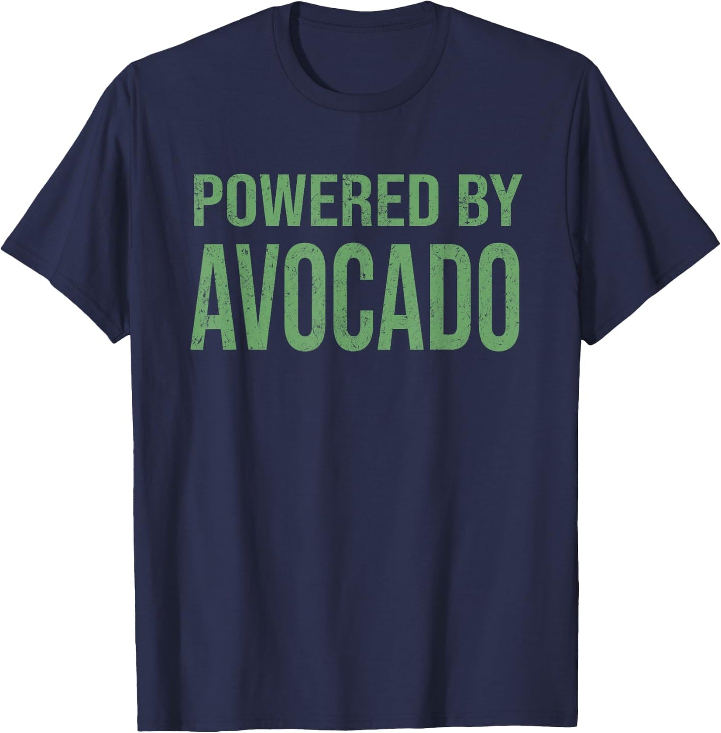 Powered By Avocado Cool Fitness Gym Gift T-Shirt - T-Shirt | Navy