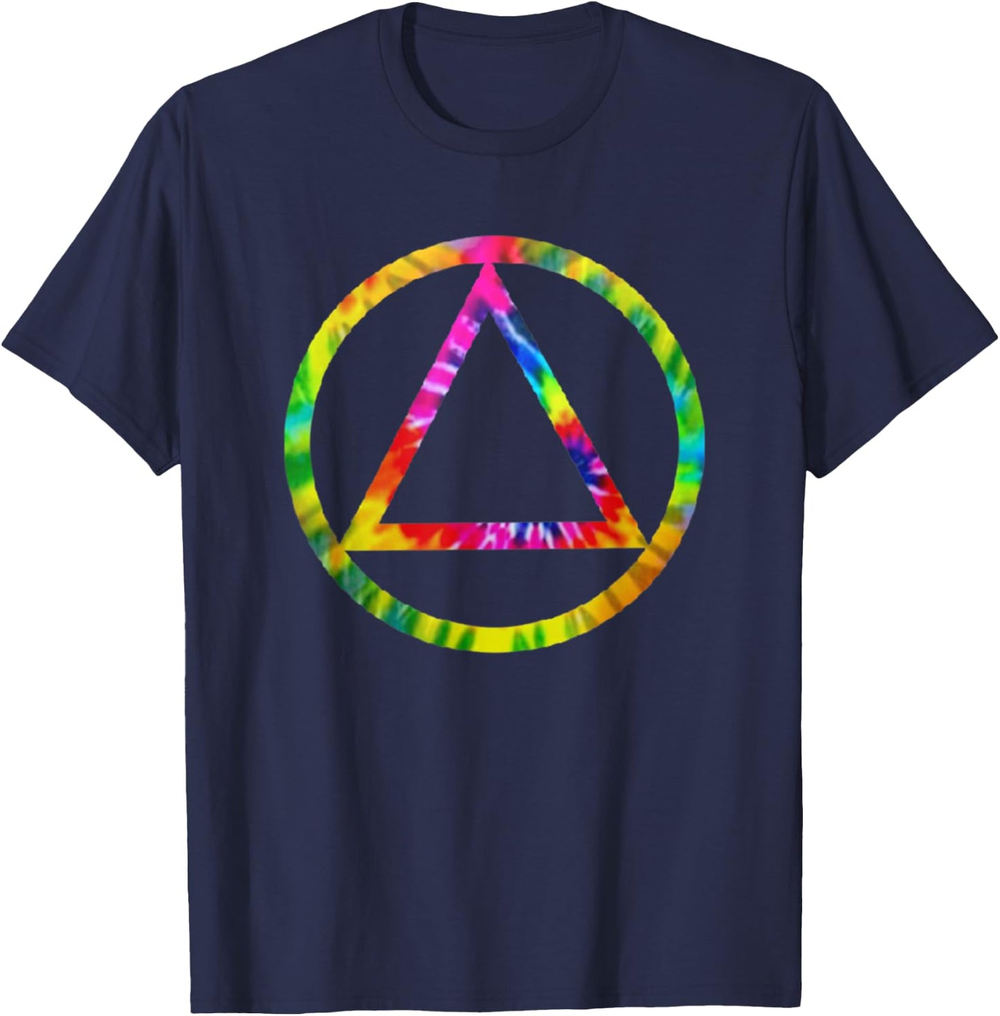 Tie Dye Dead Head Aa Sobriety Recovery Logo T-Shirt - T-Shirt | Navy