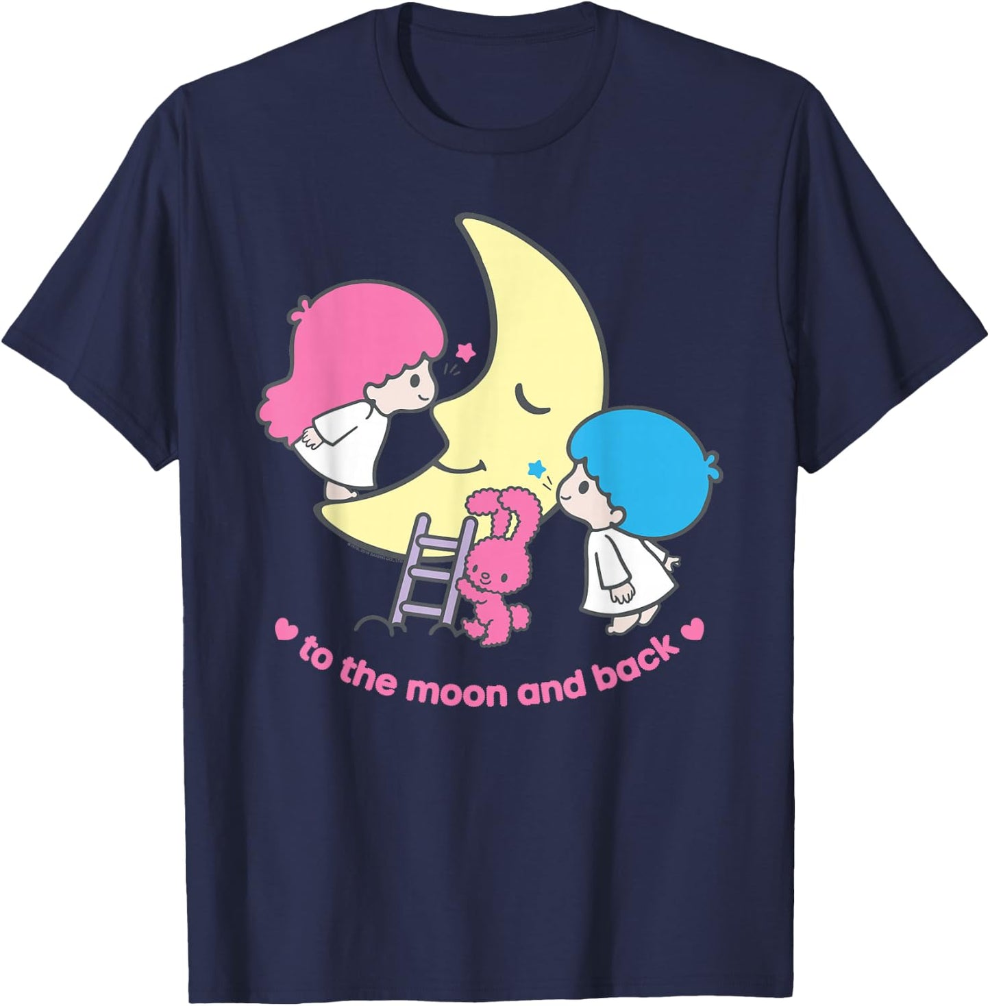 Little Twin Stars Love You to the Moon and Back Shirt T-Shirt - T-Shirt | Navy