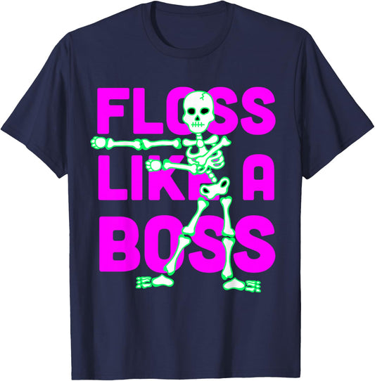 Floss Like a Boss Halloween T-Shirt - T-Shirt | Navy
