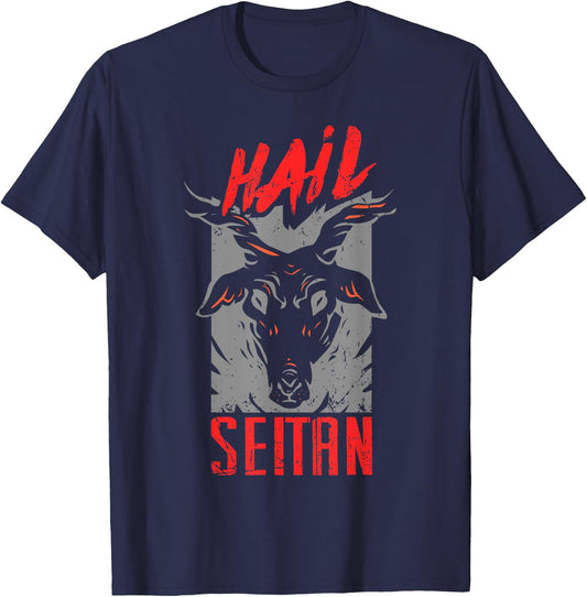 Seitanist Hail Seitan Go Vegan Protein Food Herbivore Shirt T-Shirt - T-Shirt | Navy