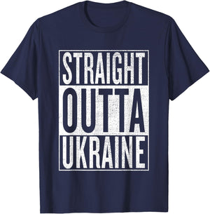 Straight Outta Ukraine Great Travel Outfit & Gift T-Shirt - T-Shirt | Navy