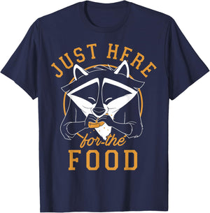 Disney Pocahontas Meeko Just Here for The Food Portrait Small T-Shirt - T-Shirt | Navy