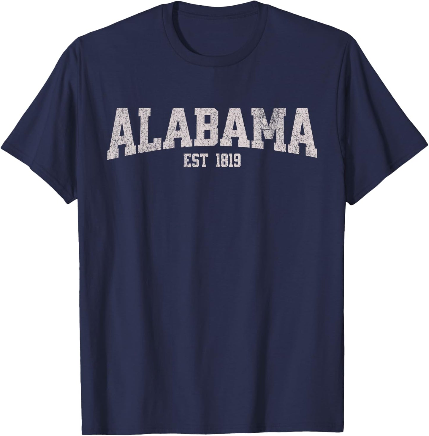 Classic Alabama Print Retro Varsity Vintage Alabama T-Shirt - T-Shirt | Navy