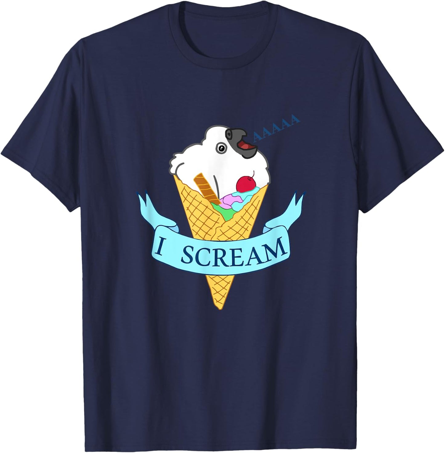I scream Ice cream Cute Baby Parrot Funny Bird Pet Cockatoo T-Shirt - T-Shirt | Navy