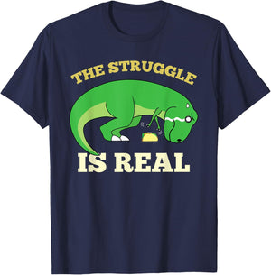 The Struggle Is Real Funny T-rex Dinosaur Cute Taco Lovers T-Shirt - T-Shirt | Navy