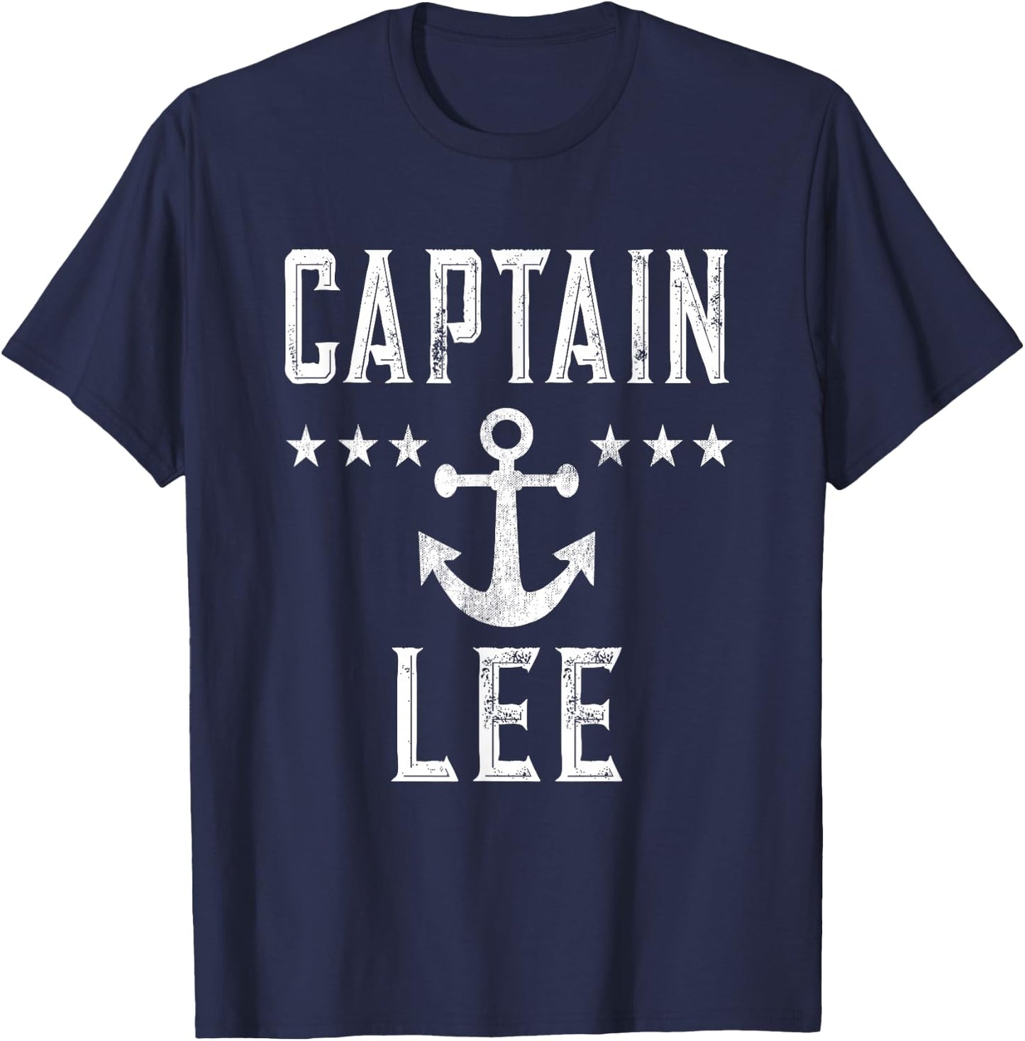 Vintage Captain Lee Family Cruise Lake Boat T-Shirt - T-Shirt | Navy