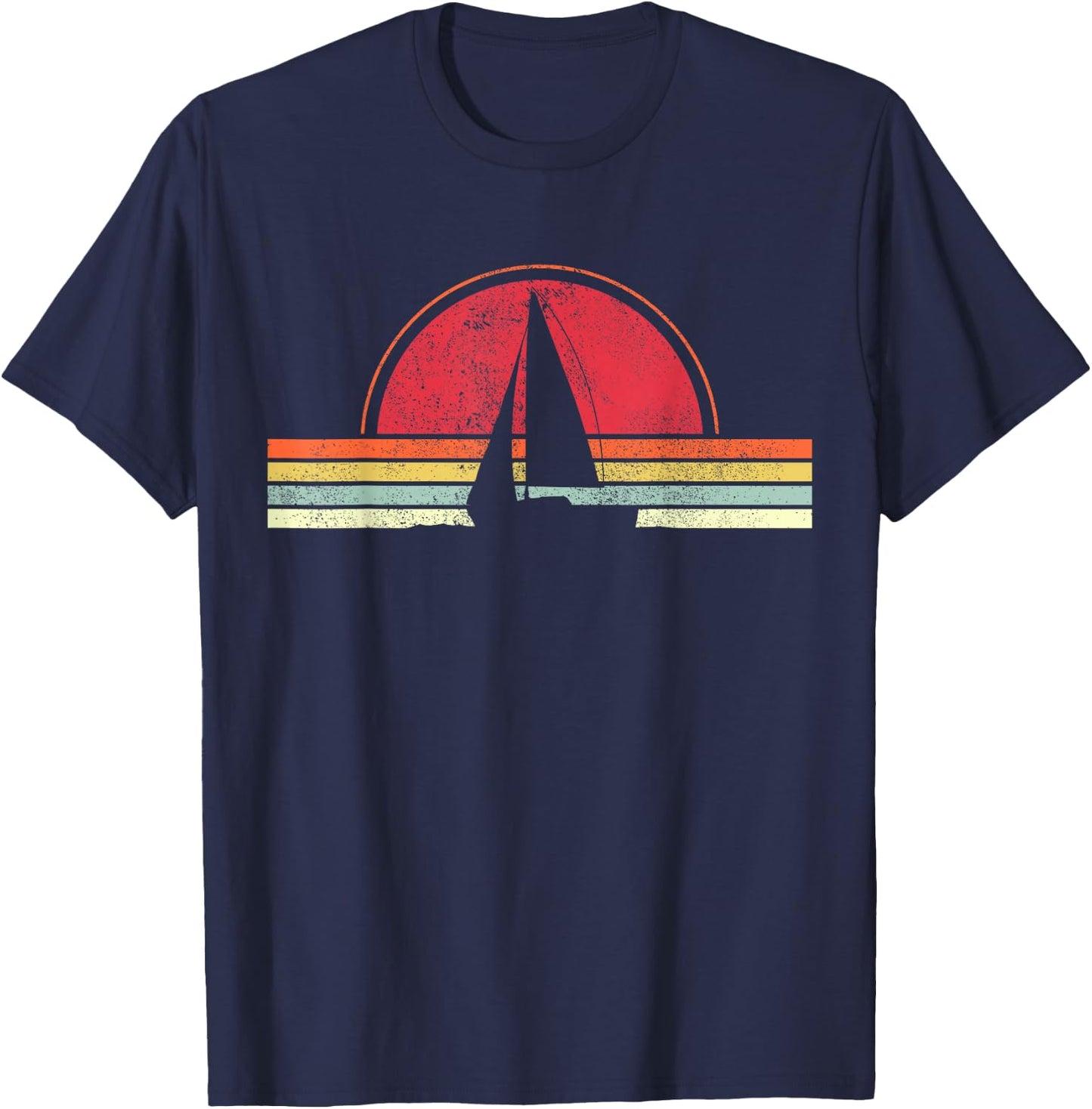 Vintage Sailing Shirt Retro Sailing Boat Sailing Gift T-Shirt - T-Shirt | Navy