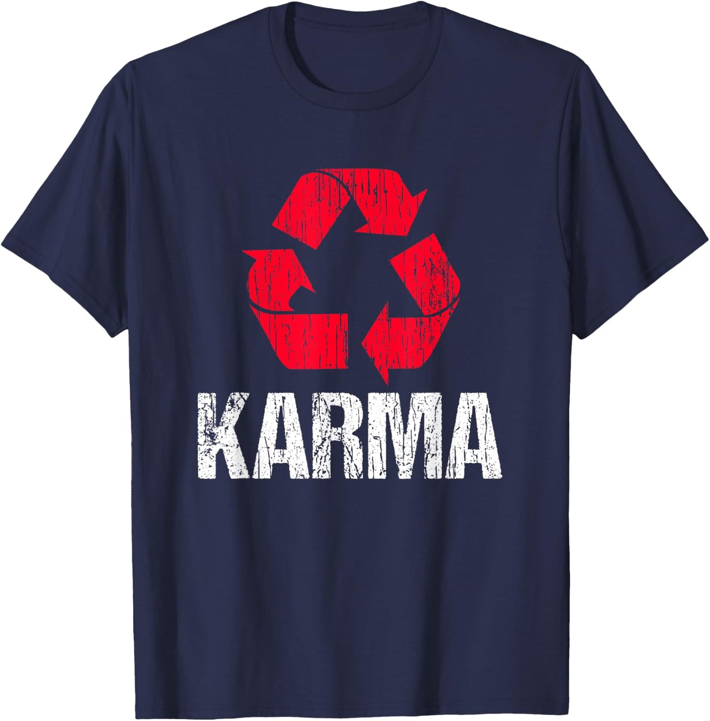 Karma Earth Day Recycling With Recycling Symbol T-Shirt - T-Shirt | Navy