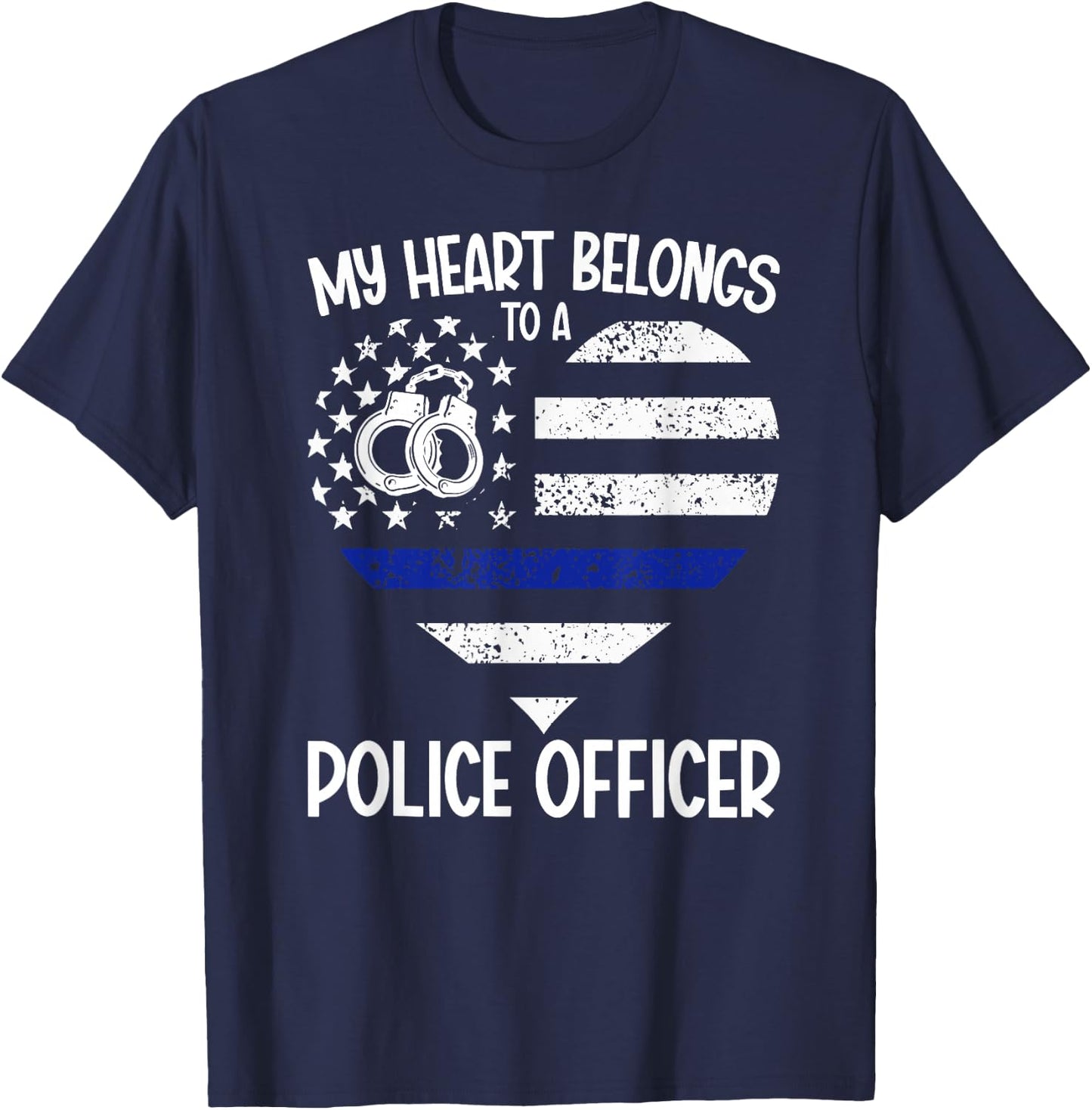 Proud Police Officer Girlfriend Police Girlfriend T-Shirt - T-Shirt | Navy