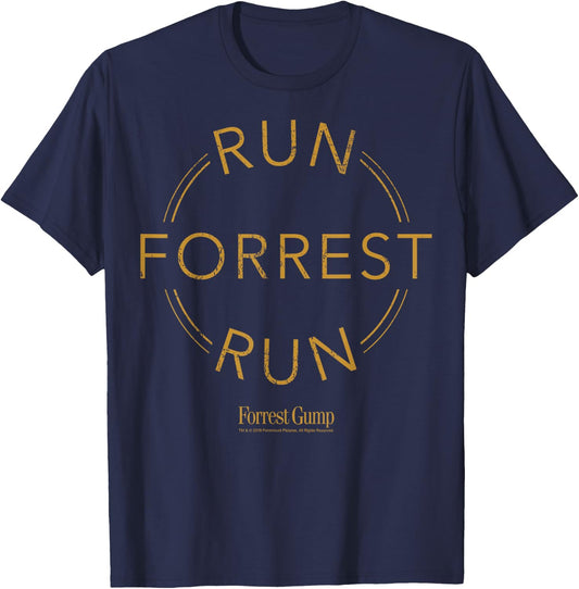 Forrest Gump Run Forrest Run Circle Logo T-Shirt - T-Shirt | Navy