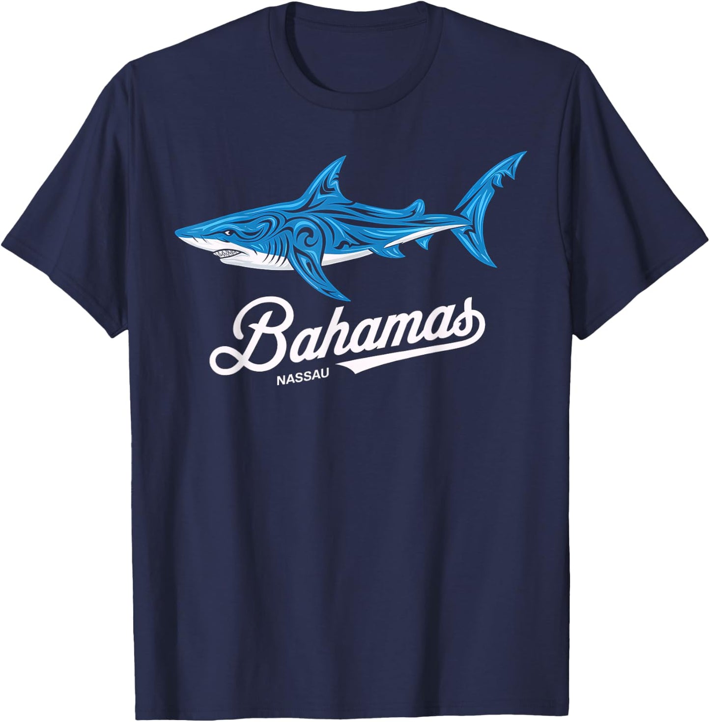 Bahamas Shark Nassau Paradise Vacation Souvenir Gift T-Shirt - T-Shirt | Navy