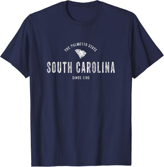 South Carolina Vintage Sports Design Retro SC T-Shirt - T-Shirt | Navy