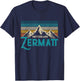 Zermatt Switzerland Vintage Mountains Ski Souvenir Gift T-Shirt - T-Shirt | Navy