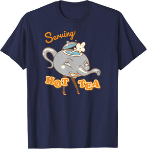 Now Serving Hot Tea - Funny Spill the Tea T-Shirt - T-Shirt | Navy