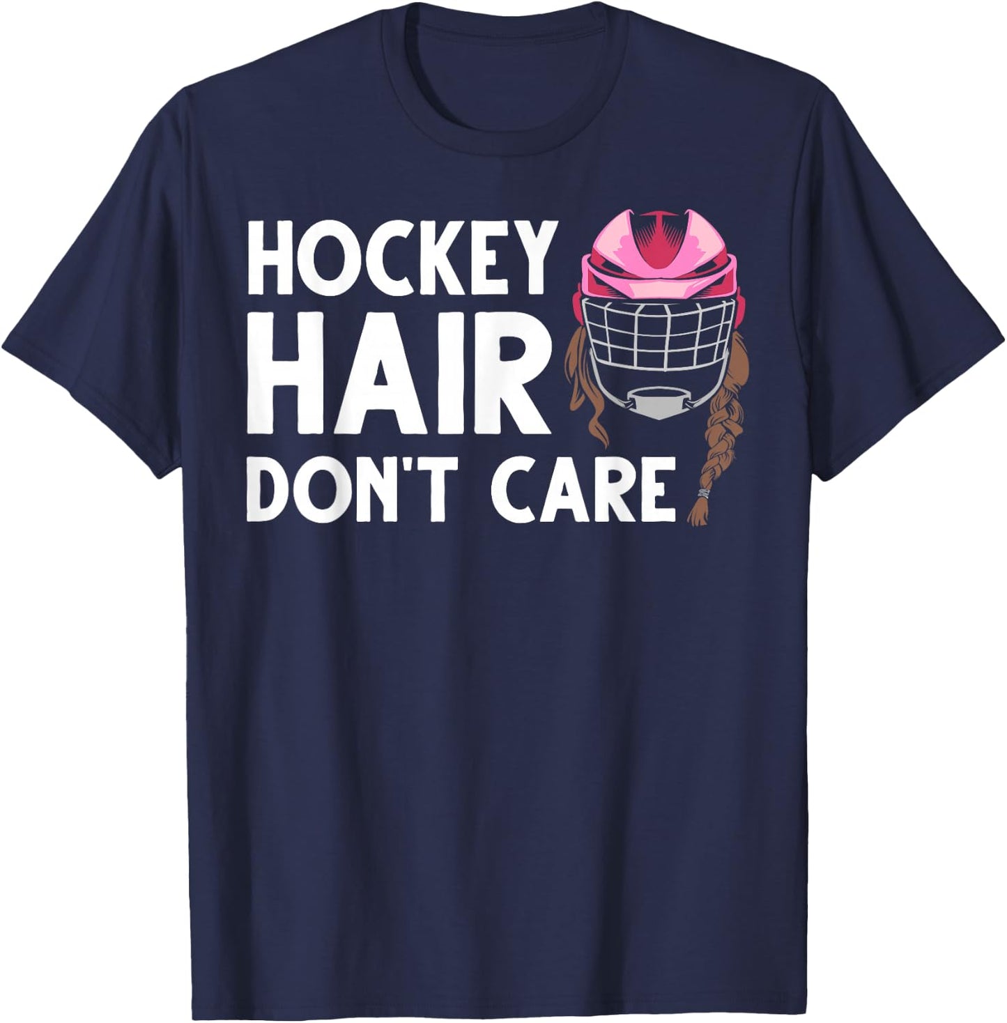 Funny Ice Hockey Design Girls Ice Hockey Lover T-Shirt - T-Shirt | Navy