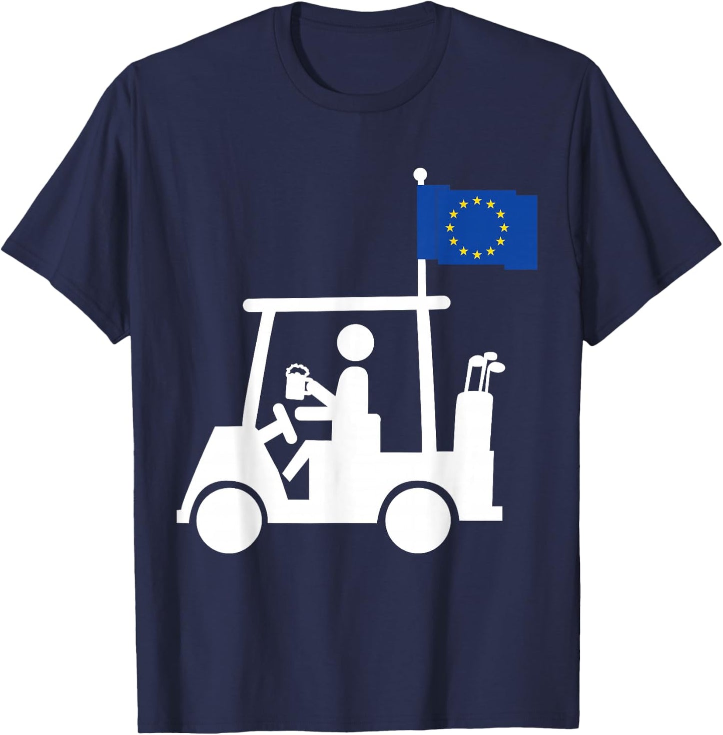 Patriotic Golf Wear EU Golf Cart European Flag T-Shirt - T-Shirt | Navy