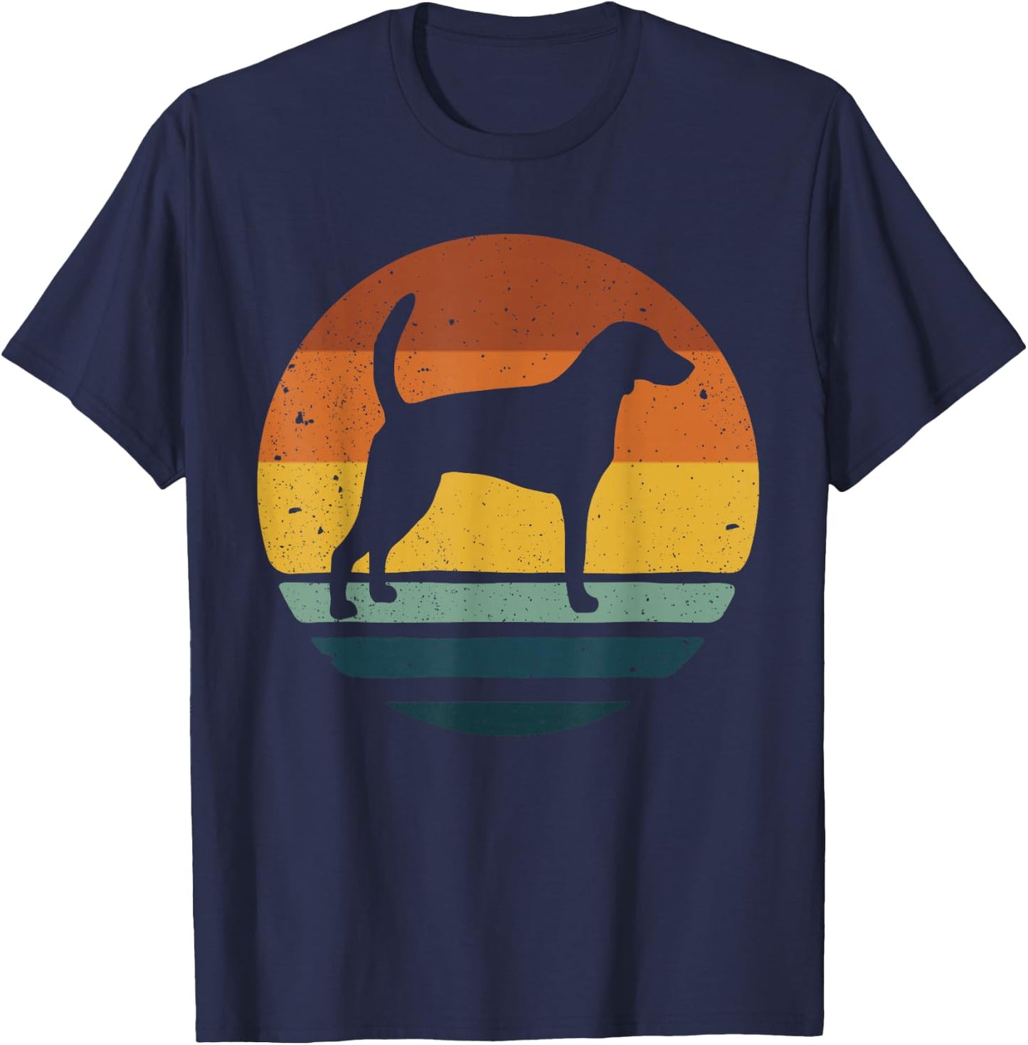 American Foxhound Vintage Retro Dog Gift T-Shirt - T-Shirt | Navy