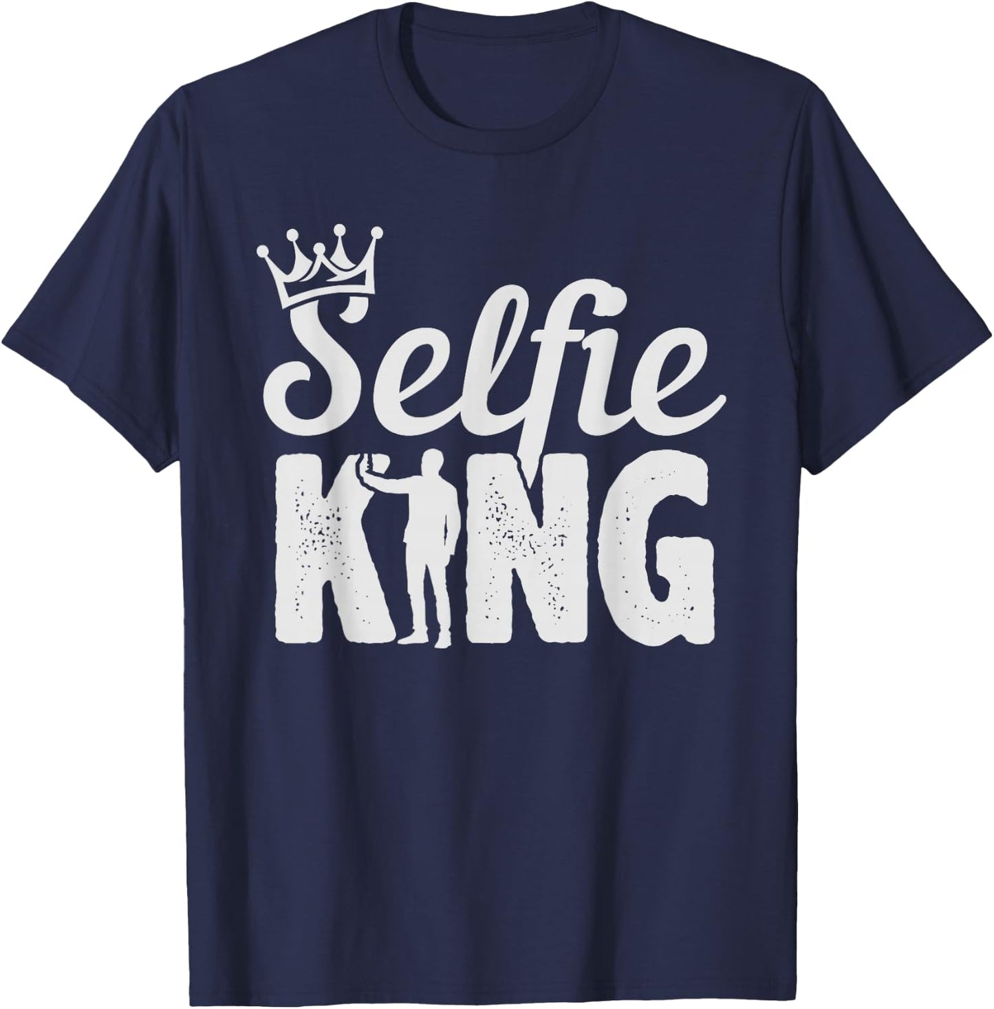Selfie King - Smartphone Mobile Mirror Handsome T-Shirt - T-Shirt | Navy