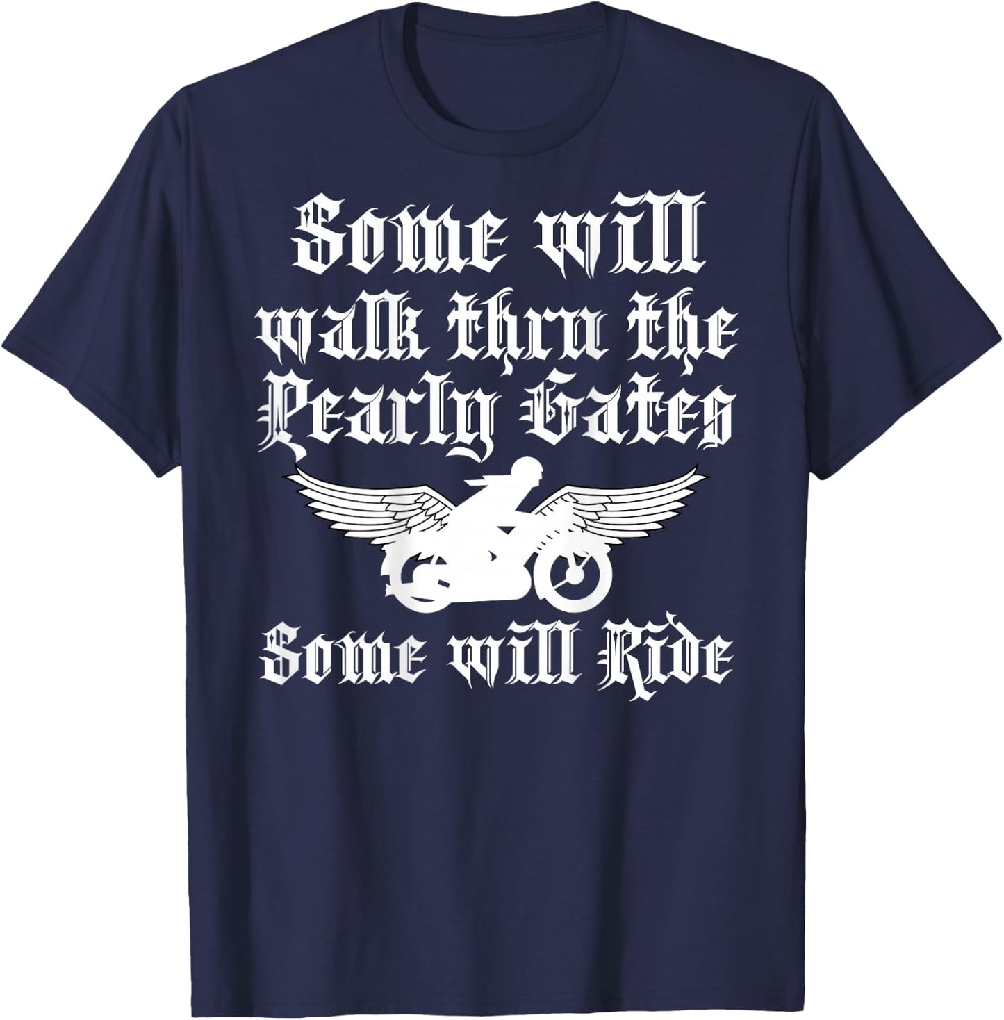 Fallen Biker Final Ride Bikers Memorial Shirt - back design T-Shirt - T-Shirt | Navy