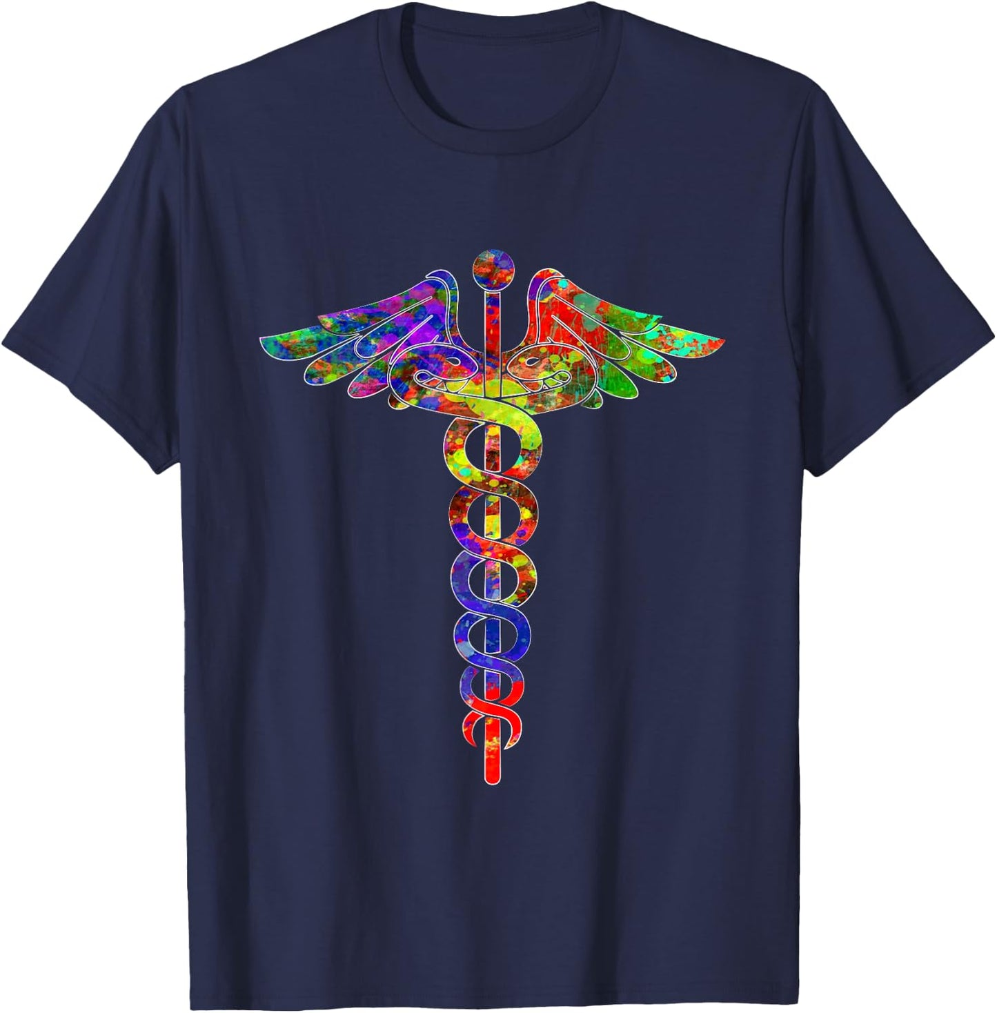 Vintage Nurse Doctor Caduceus Novelty T-Shirt - T-Shirt | Navy