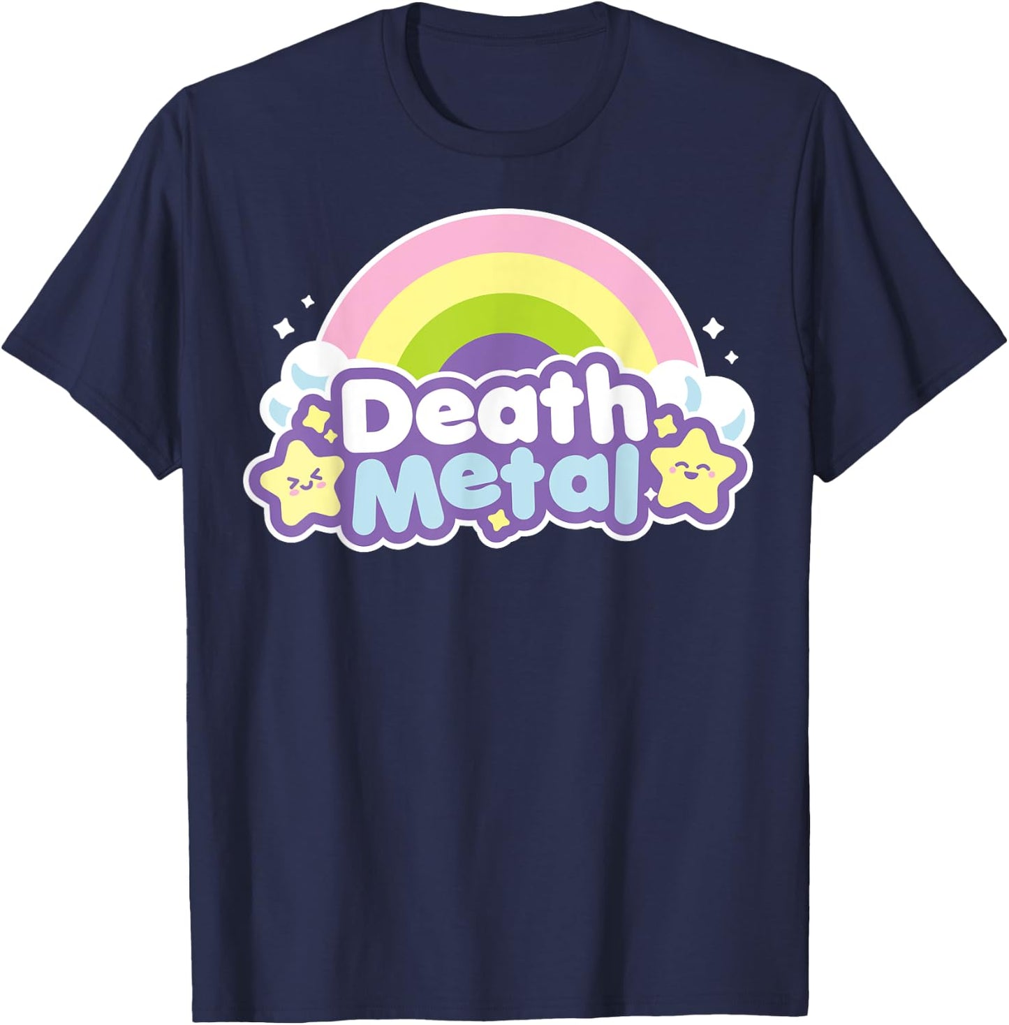 Death Metal Rainbow Halloween Shirt Unicorn Rock Concert T-Shirt - T-Shirt | Navy