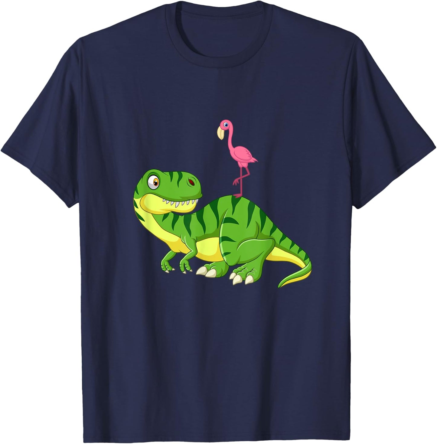 Flamingo T-Rex Dinosaur T-Shirt - T-Shirt | Navy