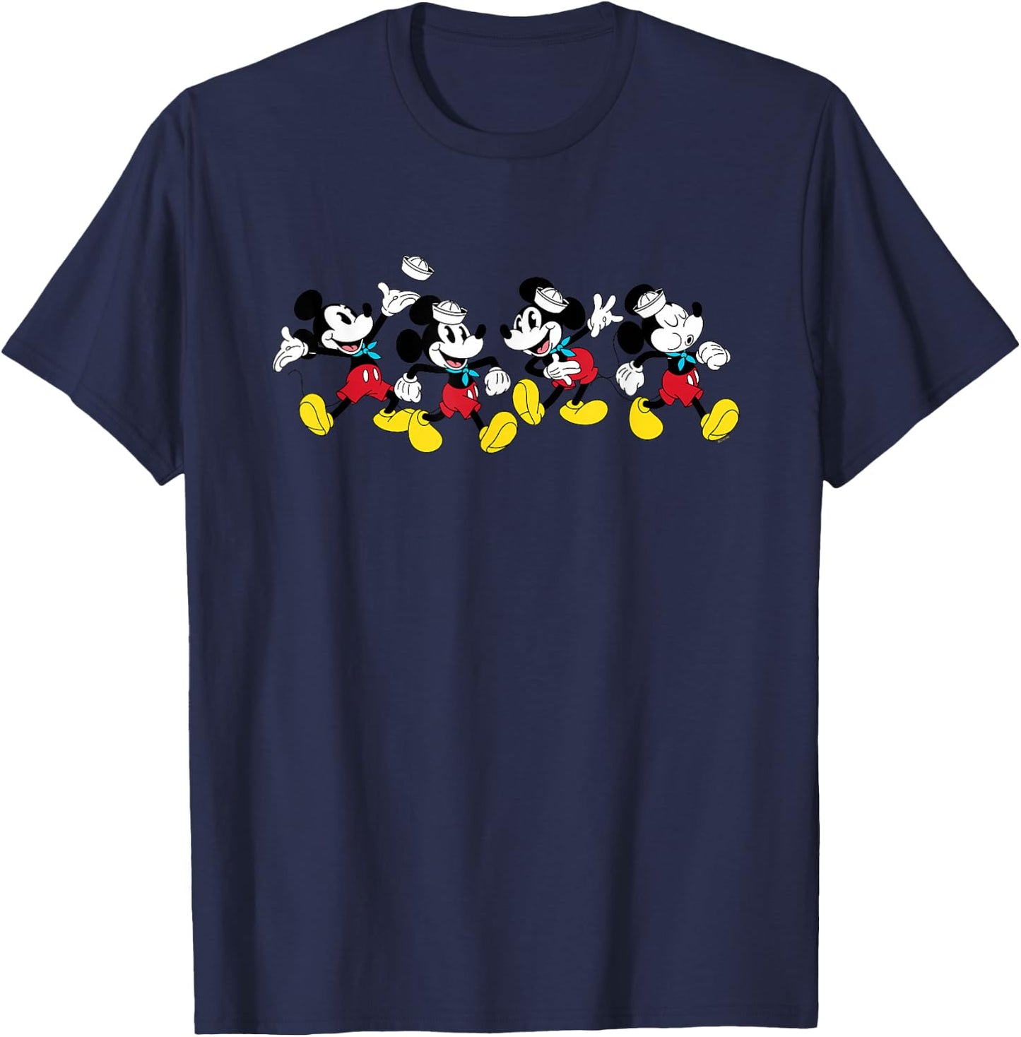 Disney Cruise Sailor Mickey Mouse Vacation at Sea Poses T-Shirt - T-Shirt | Navy