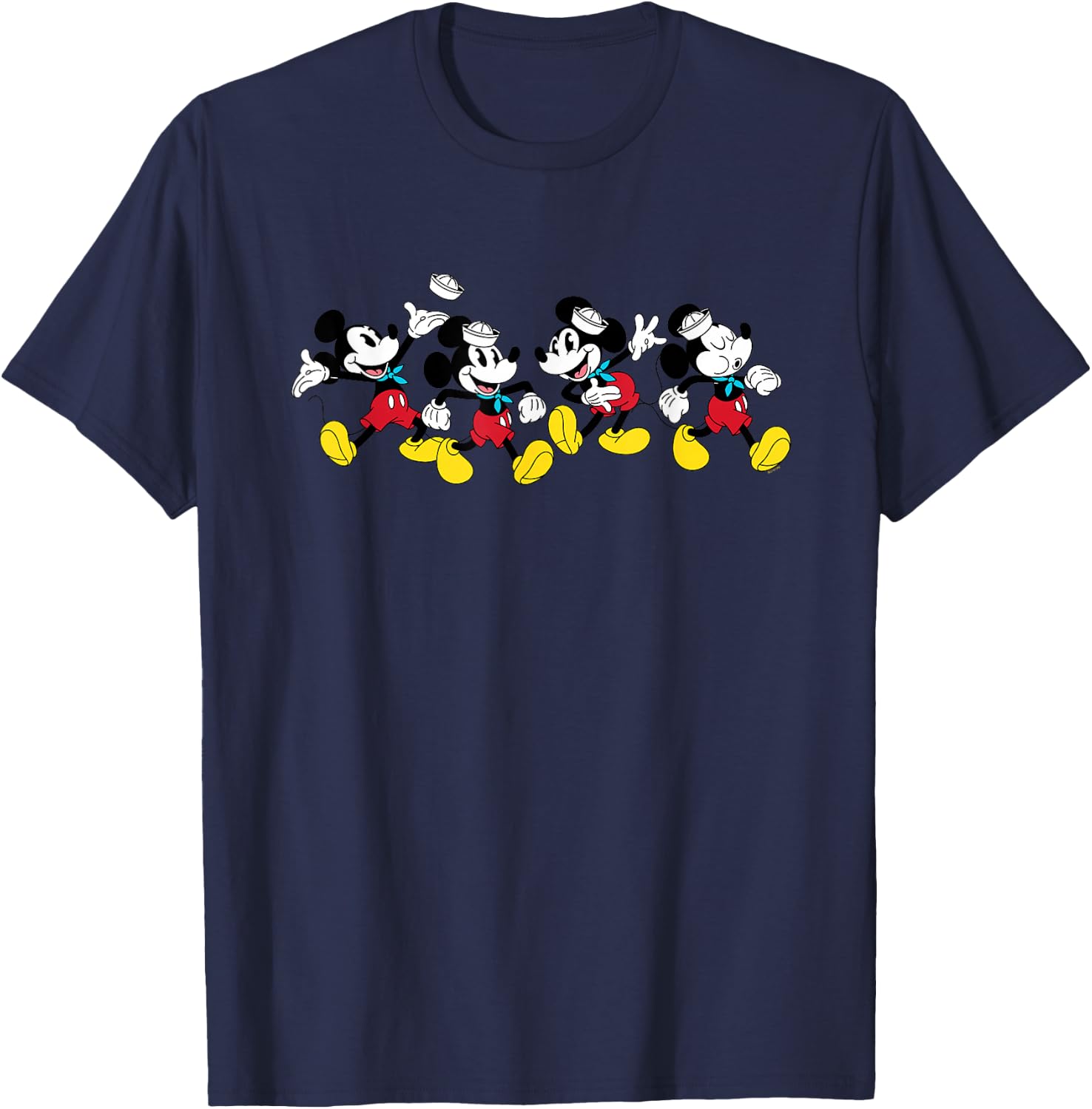 Disney Cruise Sailor Mickey Mouse Vacation at Sea Poses T-Shirt - T-Shirt | Navy