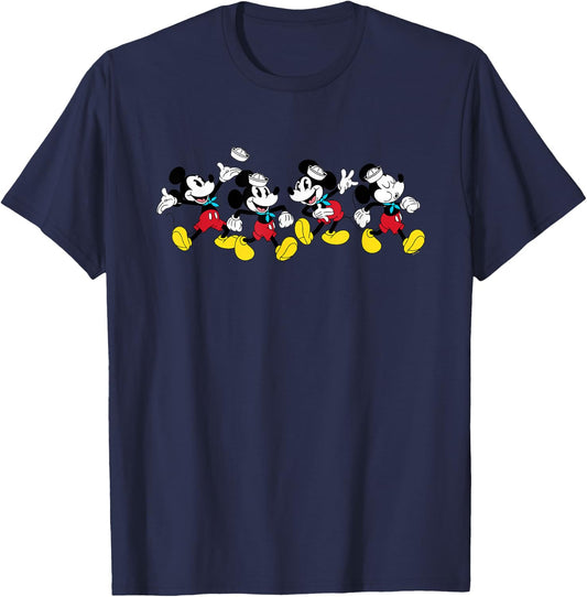 Disney Cruise Sailor Mickey Mouse Vacation at Sea Poses T-Shirt - T-Shirt | Navy