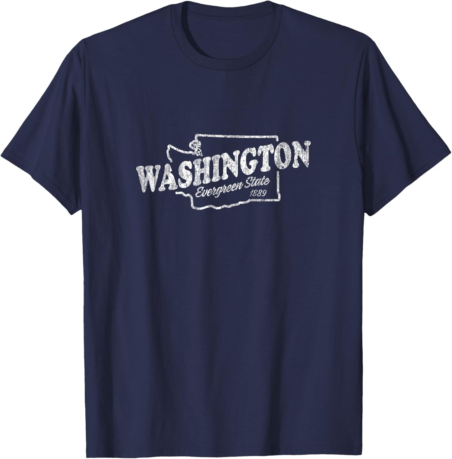 Washington WA Vintage Evergreen State T-Shirt - T-Shirt | Navy