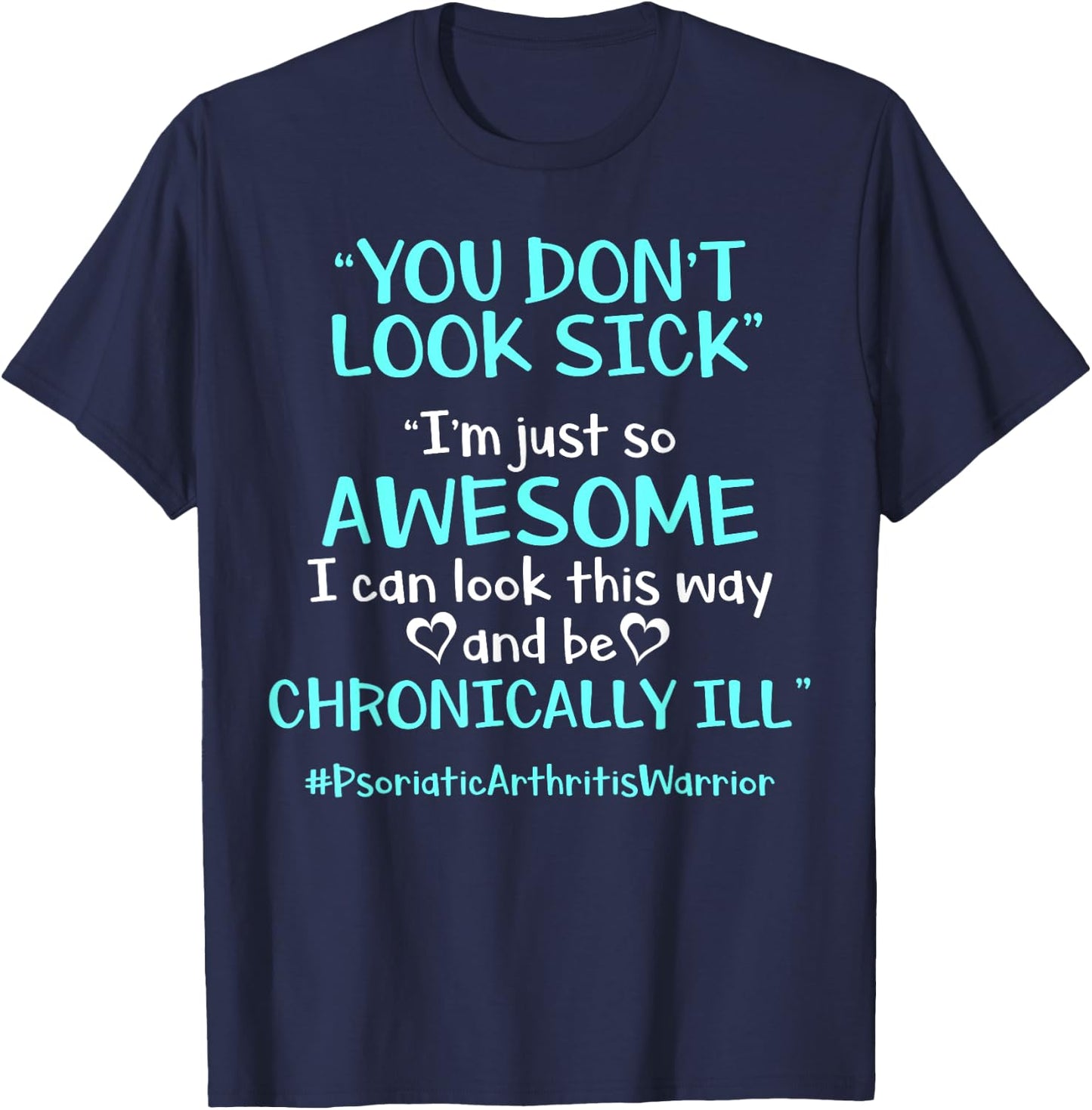 PSA Psoriatic Arthritis Awesome Warrior Awareness T-Shirt - T-Shirt | Navy