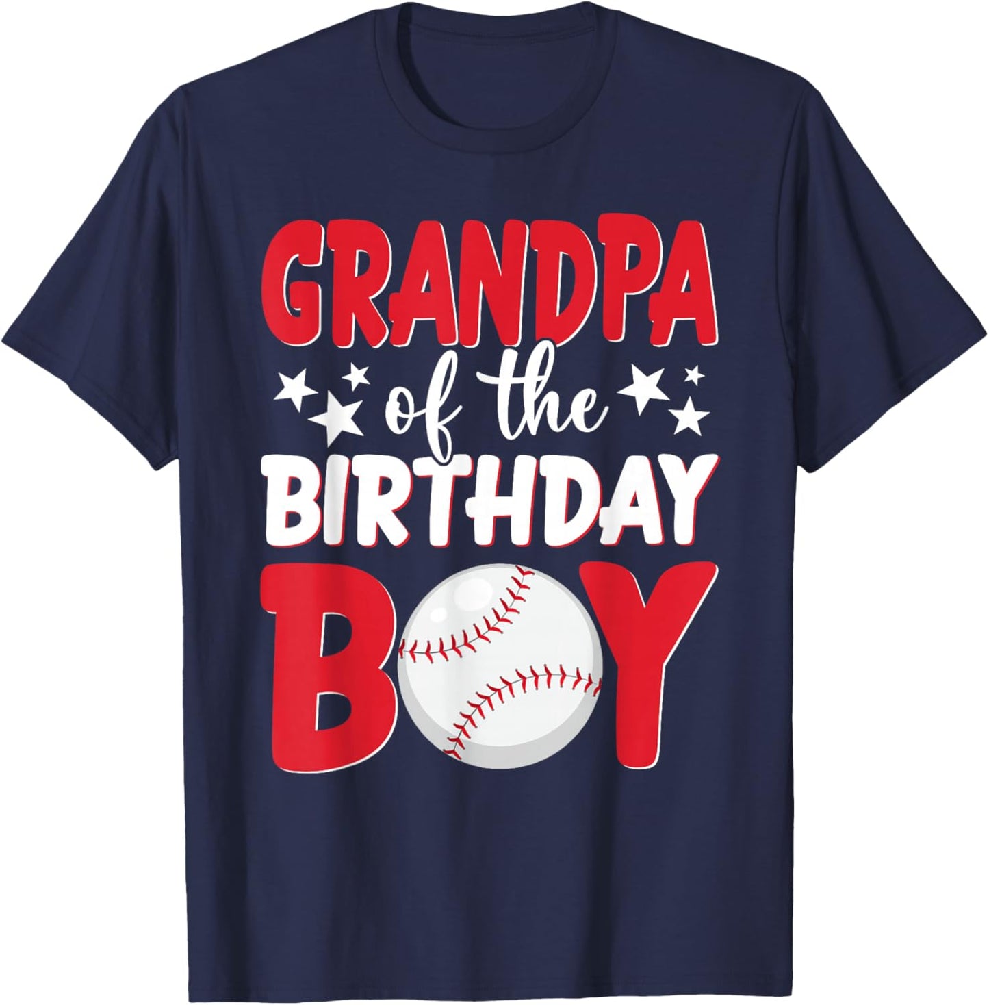 Baseball Grandpa of The Birthday Boy Family Matching T-Shirt - T-Shirt | Navy