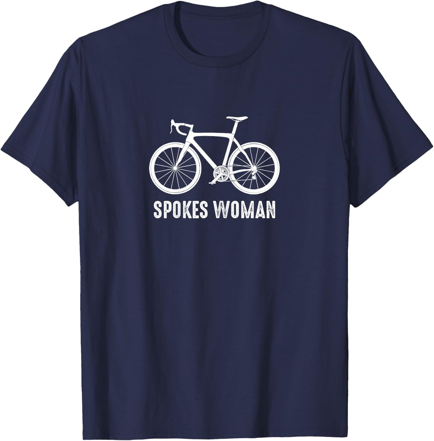 Bike T Shirt Spokes Woman Bicycle Cyclist Gift T-Shirt - T-Shirt | Navy